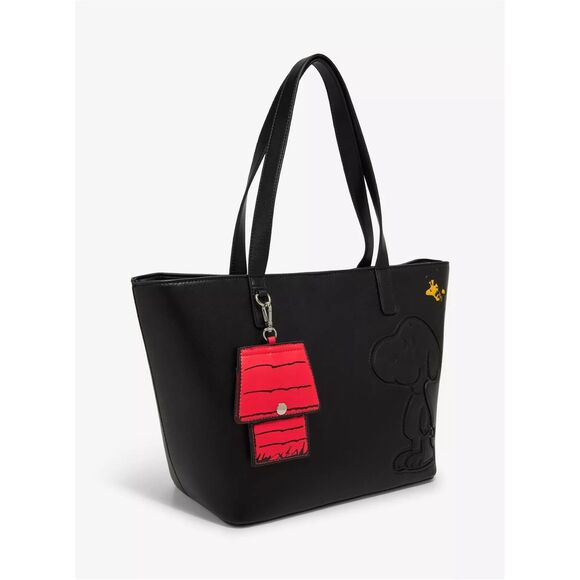 Peanuts Snoopy & Woodstock Tote Bag with Bag Charm - Picture 3 of 5